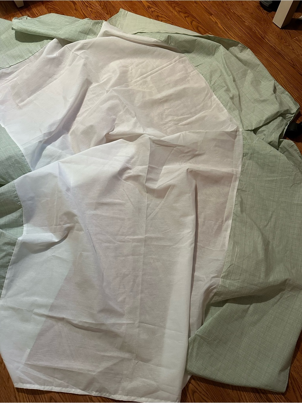 Light Green and White Bed skirt  for twin bed - Soft Home Bedding